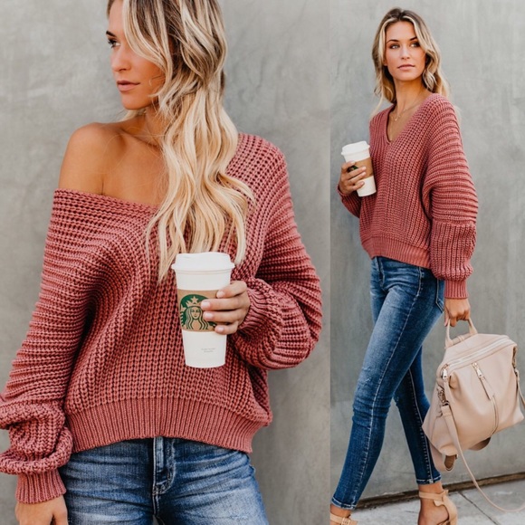 LAST 1️⃣ V Neck Cable Knit Dolman Sweater - Picture 2 of 5